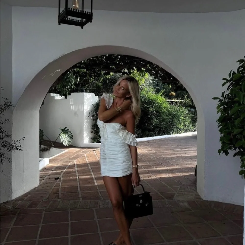 Zara Draped Linen Blend Dress. NWT. Size Small. - Picture 5 of 14